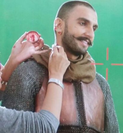 With Ranveer singh during Bajirao Mastani