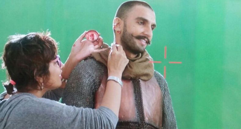 With Ranveer singh during Bajirao Mastani